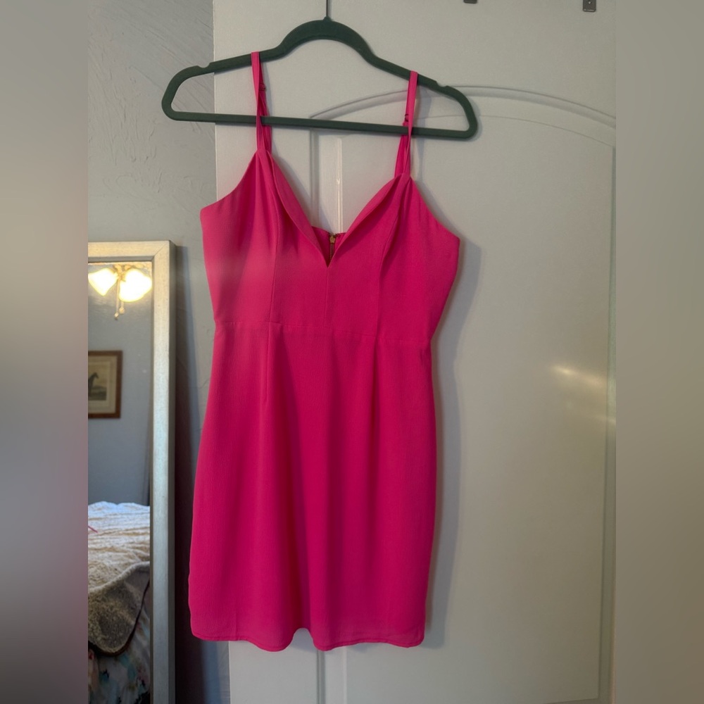 NBD X Naven Hot Pink Spaghetti Strap Dress